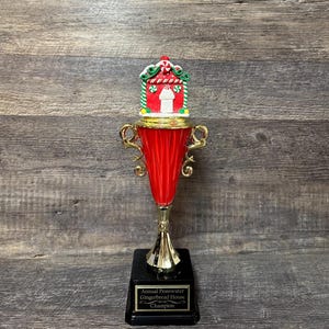 Gingerbread Cookie Bake Off Trophy Ugliest Ugly Sweater Contest Family Christmas Trophy Ribbon Candy Winner Christmas Decor Holiday Decor
