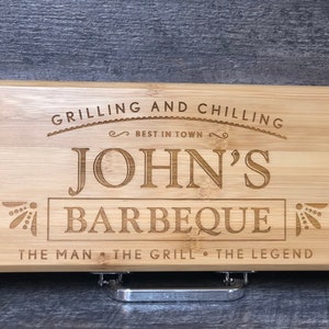 BBQ barbecue gift Christmas gift grill gift set grill birthday fireplace dads gift Personalized stainless steel skewers longhorn