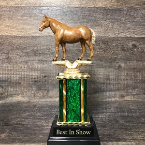 Gepersonaliseerde paardensporttrofee Best In Show Award Derby Cup-trofee Palominopaardrijden Paardensport handgeschilderd paard