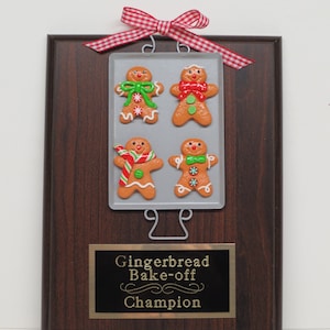 Gingerbread Cookie Bake Off Christmas Trophy Contest Decorating Winner Cookie Baking Sheet Gingerbread House Christmas Decor Ugly Sweater