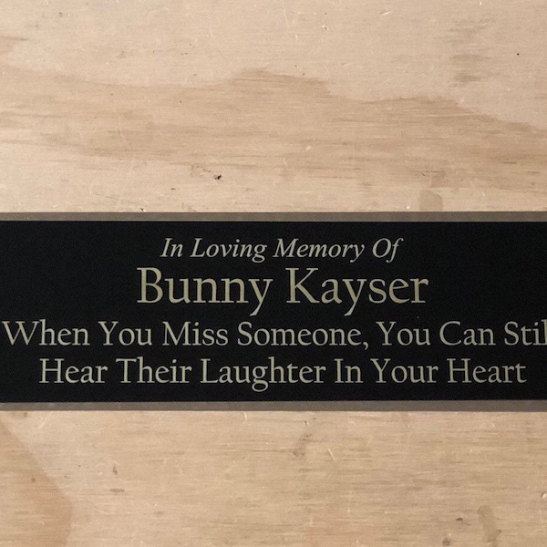 BRASS Bench Plate Custom Engraved Memorial In Loving Memory Of Plaque Name Plate for Cremation Urn or Engraved Plate Name Plaque
