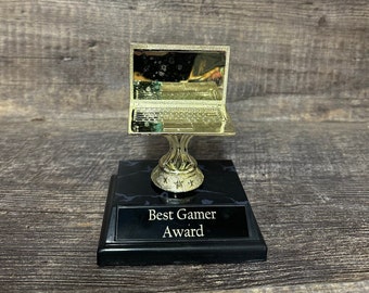 Premio de tecnología informática para computadora portátil, trofeo de computadora, trofeo divertido, mejor regalo de broma para gamers, trofeo personalizado, regalo para papá, regalo para el día del padre.