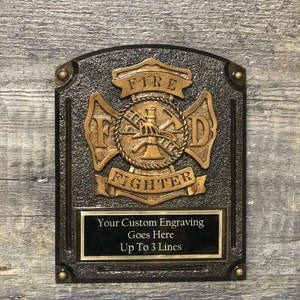 Fireman Trophy Plaque Fire Chief Award Recognition Years of Service Fire Retirement Fire Academy Graduation Line of Duty Award