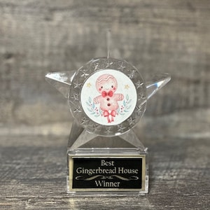 Economy Gingerbread Trophy Ugly Sweater STAR Christmas Trophy Best Gingerbread House Family Trophy Acrylic Star Best Holiday Spirit Trophy