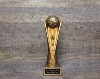 Basketball Trophy 12&quot; Award Basketball Madness Trophy FBL FBBL Fantasy Basketball League Bracket Champion Participation Award