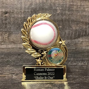 SET OF 10 T-Ball Trophies Kids Baseball Team Trophies League Economy Participation Award Sports Trophy Spinning Baseball & Holographic