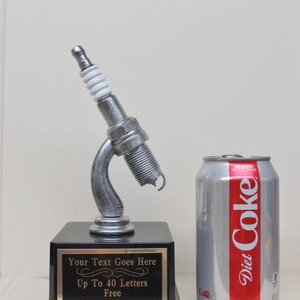 Racing Trophy Car Show Trophy 8&quot; Spark Plug Hot Rod Trophy Plastic Silver Spark Plug Best In Show Best Antique Classic Car Show Participant
