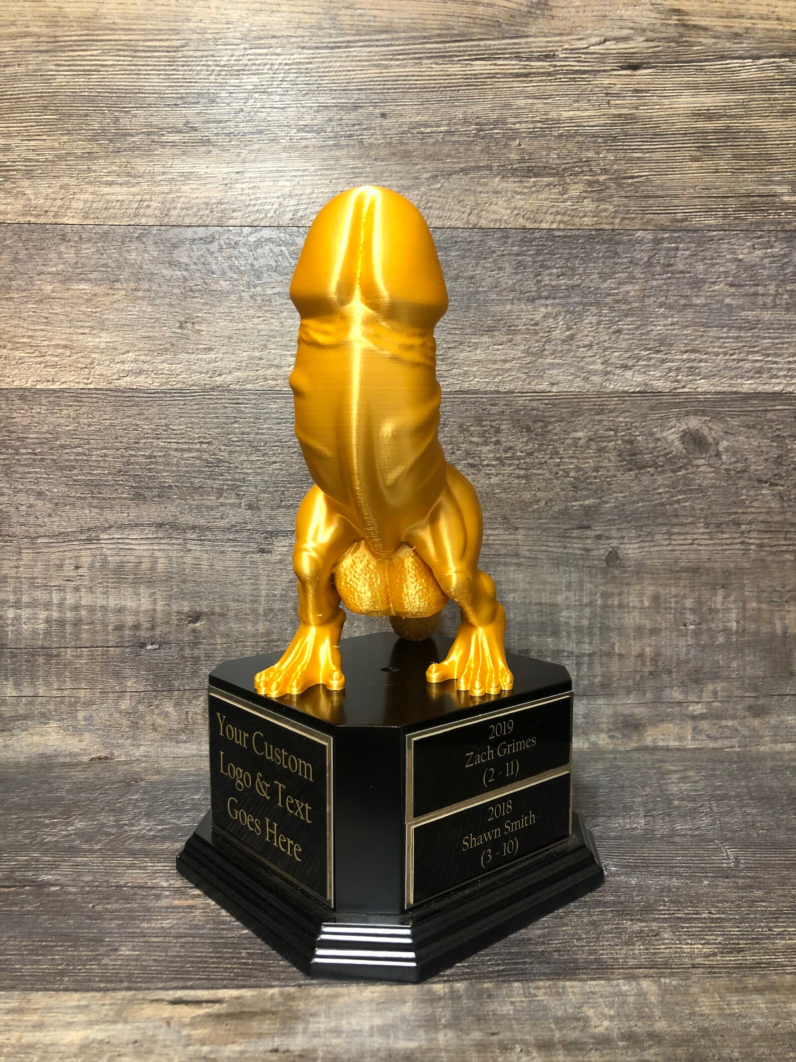 XL Golden Dickasaurus FFL LOSER Trophy Fantasy Football Loser Etsy
