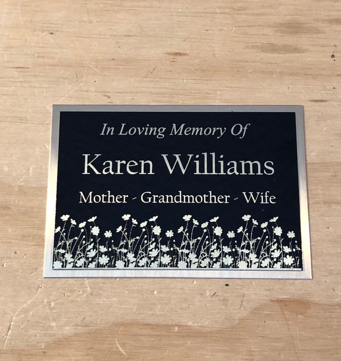 Memorial Urn Plaque Custom Engraved Name Plate Cremation Urn Etsy