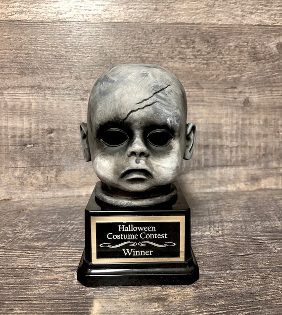 Halloween Trophy Creepy Doll Head Costume Contest Winner Trophies Vintage  Halloween Decor Pumpkin Carving Contest Scary Costume