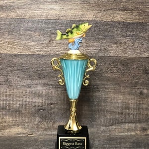Fishing Trophy Award Funny Trophy Biggest Bass Tournament Derby Trophy HAND PAINTED Perch #1 Master Baiter Award Trophy Gag Gift Award