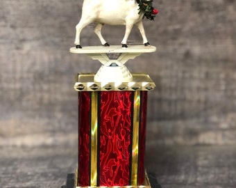 Fantasy Football Trophy Funny GOAT With Wreath Greatest of All