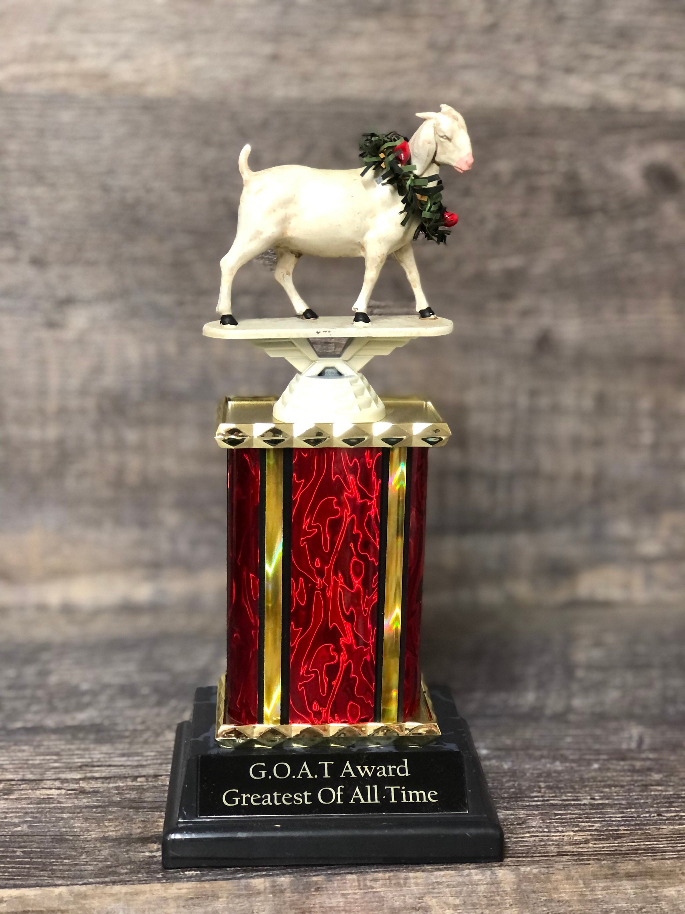 GOAT - Greatest of all time Award on Round Base Fantasy Football