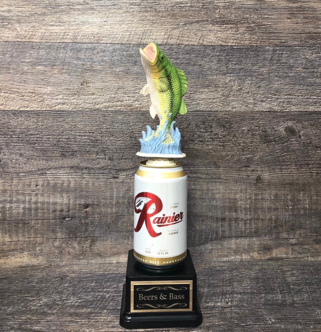 Fishing Trophy Beer & Bass Funny Trophy Award Biggest Bass Etsy UK