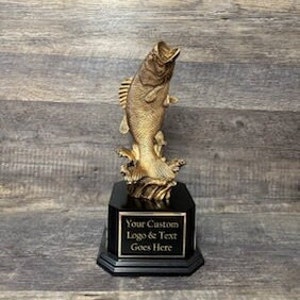 Bass Fish Trophy Fishing Perpetual Trophy Fishing Derby Tournament Trophy Award Biggest Bass Personalized Trophy Biggest Fish Competition