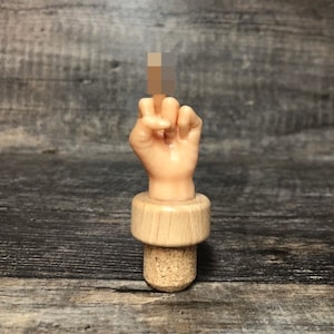 Funny Wine Stopper MIDDLE FINGER Gag Gift Novelty Stocking Stuffer  Bottle Wine Cork F*ck You Birthday Gag Gift Wine Lover Adult Humor