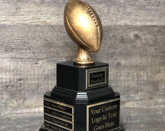 Perpetual Fantasy Football Trophy FFL Trophy Antique Gold Football Champion Trophy Fantasy Football League Trophy Sports Award Winner