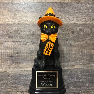 Halloween Trophy Scariest Costume Contest Pumpkin Carving Best Costume Black Cat Day of the Dead Dia De Los Muertos Trunk Or Treat