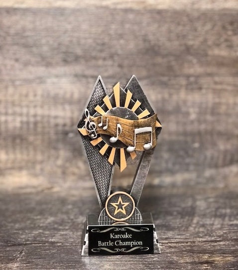 Trofeo Con Nota Musicale – Incisione GRATUITA – Base In Plastica Nera – Riconoscimenti - Foto 3