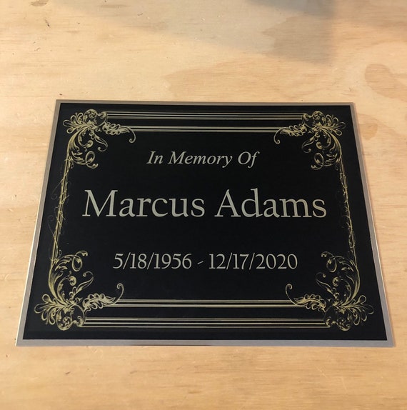 XL Cremation Urn Name Plate 8 X 6 Custom Engraved | Etsy