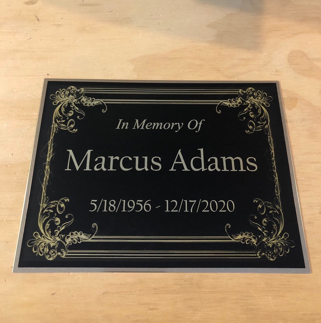 XL Cremation Urn Name Plate 8 X 6 Custom Engraved Etsy
