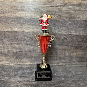 Christmas Santa Trophy Trivia Night Trophy Gingerbread Decorating Cookie Bake Off Trophy Ugly Sweater Contest Trophy Santa Christmas Decor
