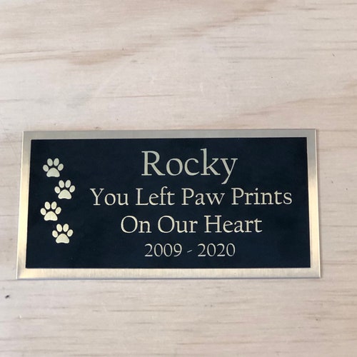 8" Paw Shape Solid Brass Plaque/Name plate pet memorial Deep Engraving 