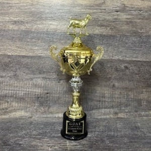 Goat Award Trophy Cup Greatest Of All Time G.O.A.T. Funny Trophy Gag Gift Top Sales Motivational Achievement Award Personalized Winner