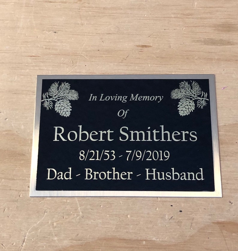 Custom Engraved Name Plate Cremation Urn PINE CONES Memorial Etsy
