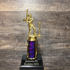 T-Ball Trophy Kids Baseball Trophy * Choose Your Column Color * League Economy Participation Award Sports Trophy