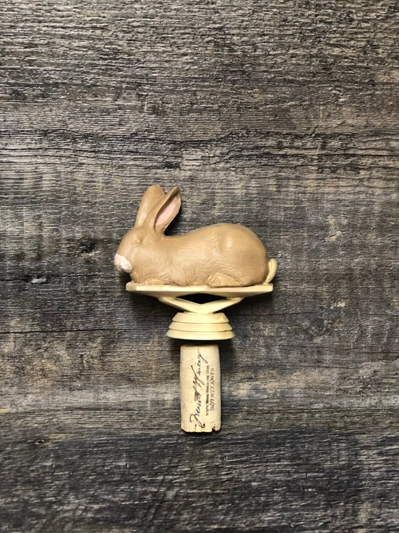 Wine Stopper Bunny Rabbit Bottle Stopper Cork Hand Painted Etsy