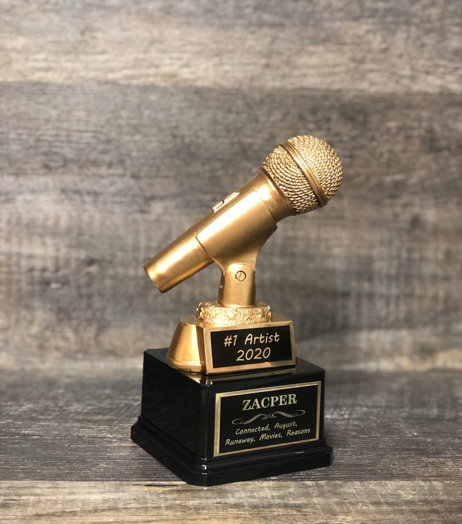 GOLDEN MICROPHONE Trophy Karaoke Best Singer Award Funny | Etsy