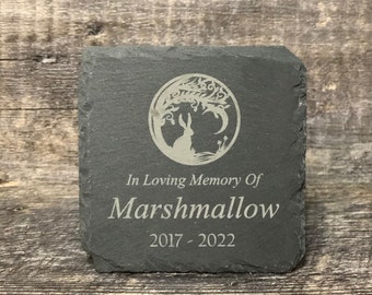 Pedra Memorial do Coelho Pedra da Memória do Coelho de Estimação Presente da Perda do Animal de Estimação Marcador de Túmulo Pedra da Lembrança Placa Memorial Ardósia Personalizada Gravada
