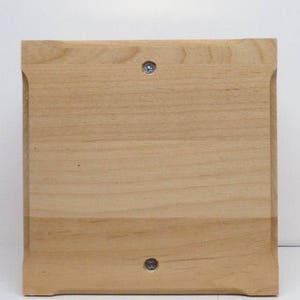 Peut inclure: Une plaque en bois brun clair, simple, avec des bords arrondis et deux vis argent&eacute;es.