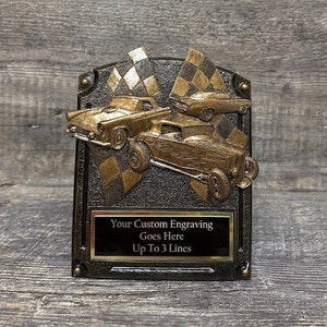 Car Show Trophy Classic Car Antique Car Checkered Flags Plaque Race Flags 8&quot; Car Show Trophy Hot Rod Trophy  Best In Show Best Car Award