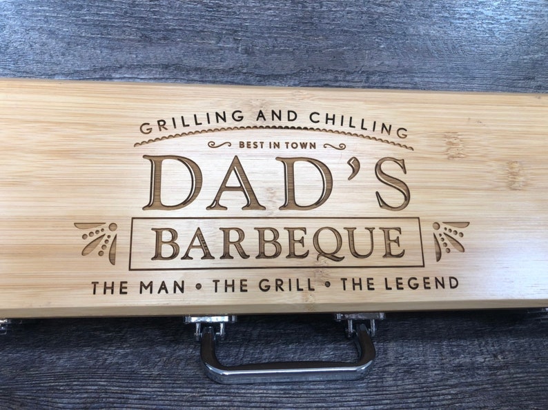 Personalized BBQ Set Grilling Tool Set Christmas Gift for Him Etsy UK