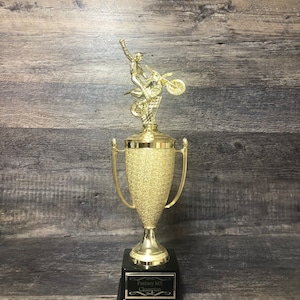 Motorcycle Racing Trophy Spark Plug Fantasy MX SX Trophy Plastic Cup & Spark Plug 16&quot; Tall Mechanic Award Best Race Time inner