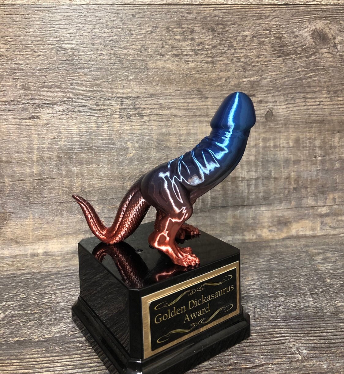 Dickasaurus Funny Trophy Award Youre A Dick Fantasy Etsy 