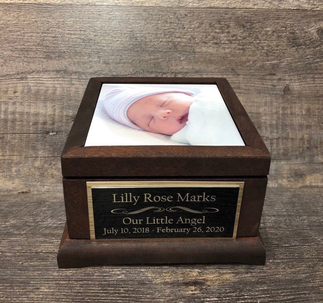 Baby Urn for Ashes Infant Child Loss MAHOGANY Stillborn Urn Baby