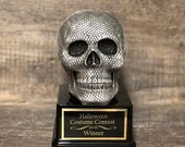 Halloween Trophy Silver Skull Textured Costume Contest Winner Scariest Costume Pumpkin Carving Halloween Decor Dia De Los Muertos