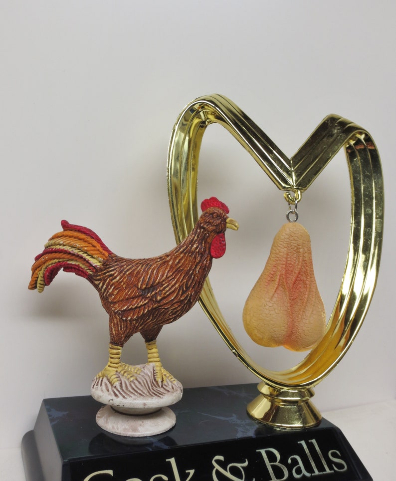 Funny Trophy Rooster Cock And Balls Youve Got Balls Funny Etsy 