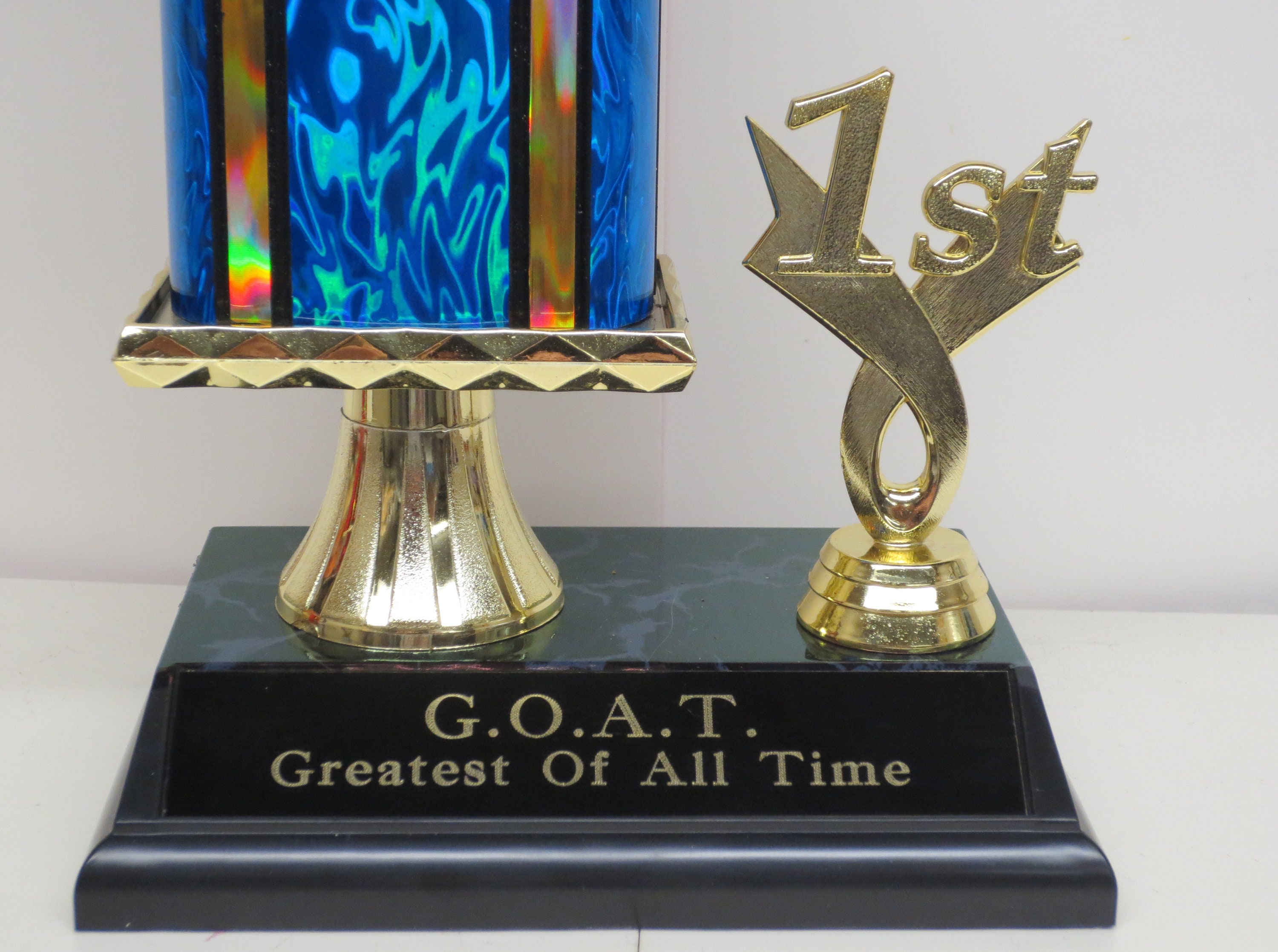 Greatest of All Time Trophy - GOAT - The Goat Trophy Award with Option for  Customized Engraving - Funny Trophy to Recognize Boss, Co-Workers, Friends