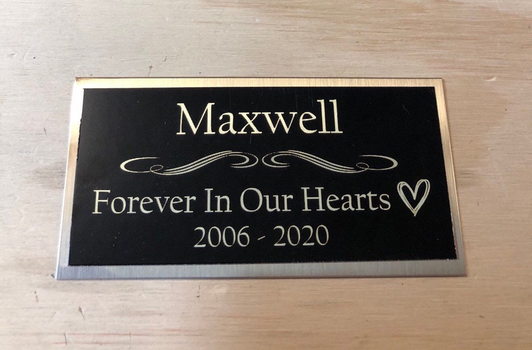 Custom Engraved Name Plate for Dog Urn Cremation Cat Urn Pet Urn Black