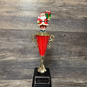 Christmas Santa Trophy Trivia Night Trophy Gingerbread Decorating Cookie Bake Off Trophy Ugly Sweater Contest Trophy Santa Christmas Decor