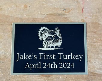 Individuelle gravierte Truthahn Jagd Plaque Platte für Trophäenhalterung Wandbehang
