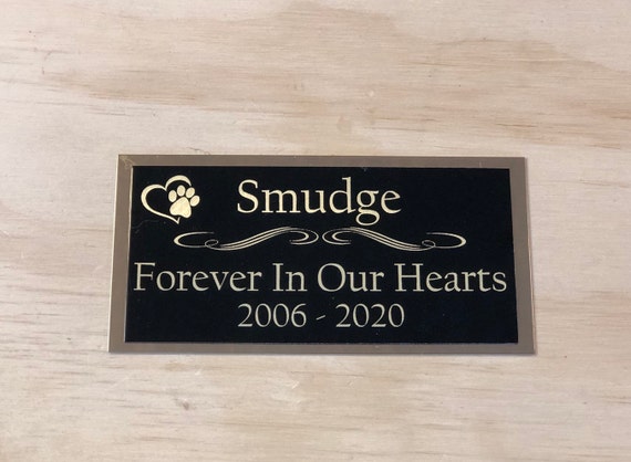 Custom Engraved Plate Name Plate Dog Urn Cremation Cat Urn Pet Urn Black Gold Backing Engraved Plate Name Plaque Name Plate Memorial Plaque