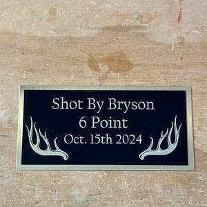 Individuelle gravierte Jagd Buck Deer Plaque Platte für Trophäenhalterung Wandbehang Geweih Plaquehalterung