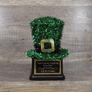 Best Irish Jig St Patrick&#39;s Day Shamrock Trophy Shenanigans Pub Crawl Champion Award Winner Leprechaun Green Hat Shamrock Centerpiece Decor
