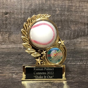 Baseball Trophy League Economy Participation Award Sports Trophy Spinning Baseball & Holographic T-Ball Team Trophies Softball Trophy