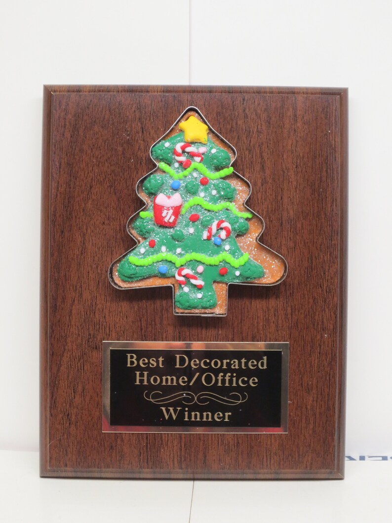 Best Decorated Christmas Trophy Door Office House Gingerbread Etsy